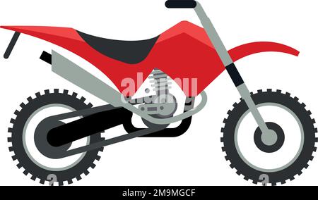 Icône de moto sport. Vue latérale de la moto en couleur cartoon Illustration de Vecteur