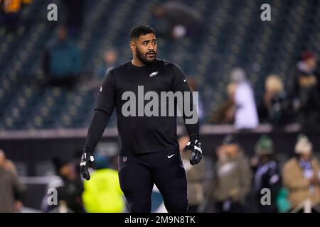 Philadelphia Eagles tackle Jordan Mailata (68) walks off the field  following the NFL football game against the New York Giants, Sunday, Jan. 8,  2023, in Philadelphia. (AP Photo/Chris Szagola Stock Photo - Alamy