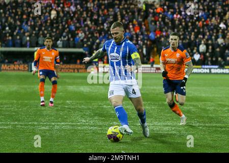 Rugby Park, Kilmarnock, Royaume-Uni. 18th janvier 2023. Lors d'un match écossais de Premiership entre Kilmarnock FC et Rangers au stade Billy Bowie BBSP Rugby Park, les Rangers ont remporté par 3 buts à 2. Les buteurs étaient Stokes (Kilmarnock) 6 minutes, Wright (Kilmarnock) 59 minutes, Morelos (Rangers) 23 minutes et 72 minutes, Kent (Rangers) 52 minutes. Armstrong (Kilmarnock) a été cardé rouge à 59 minutes. Morelos a été donné joueur du match. Crédit : Findlay/Alay Live News Banque D'Images