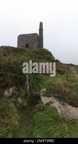 Chemin menant vers le haut à la Greenburrow Engine House, Ding Dong Mine, Cornwall, Angleterre, Royaume-Uni Banque D'Images