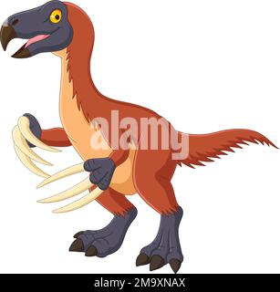 Cartoon therizinosaurus sur fond blanc Illustration de Vecteur