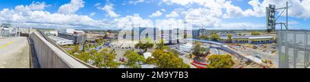 Un panorama du projet de construction de la porte d'entrée de Sydney vu vers le nord depuis le terminal intérieur de l'aéroport de Sydney (Kingsford Smith) en Australie. Banque D'Images