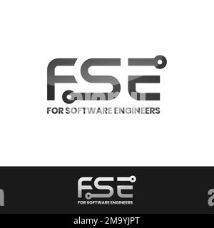 Logo pour développeur ou ingénieur de logiciels au format vectoriel EPS moderne, simple, audacieux et luxueux. Illustration de Vecteur