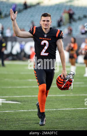 EAST RUTHERFORD, NJ - SEPTEMBER 25: Cincinnati Bengals place kicker Evan  McPherson (2) prior to the National Football League game between the New  York Jets and the Cincinnati Bengals on September 25