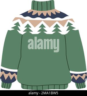 Tricots vêtements pour l'hiver, chandail pour le froid Illustration de Vecteur