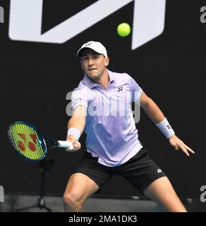 Melbourne, Australie. 19th janvier 2023. Open d'Australie 2023 Melbourne Park Day 4 19/01/2023 Casper Ruuid (NOR) second round Match Credit: Roger Parker/Alamy Live News Banque D'Images