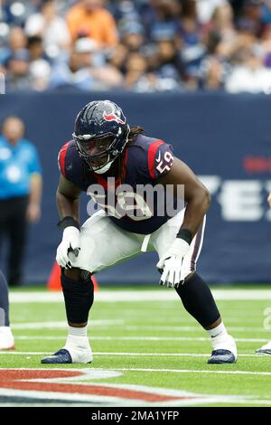 Houston Texans guard Kenyon Green (59) at the snap during an NFL football  game against the Jacksonville Jaguars on Sunday, Oct. 9, 2022, in  Jacksonville, Fla. (AP Photo/Gary McCullough Stock Photo - Alamy