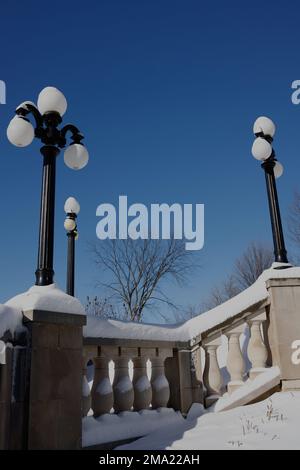 Visiter le centre-ville d'Ottawa après une chute de neige. Banque D'Images