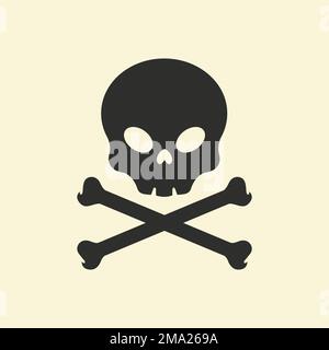 Symbole crossbone et crâne. Illustration vectorielle Illustration de Vecteur