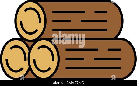 Icône bois de chauffage. Journaux empilés. Vecteur modifiable. Illustration de Vecteur