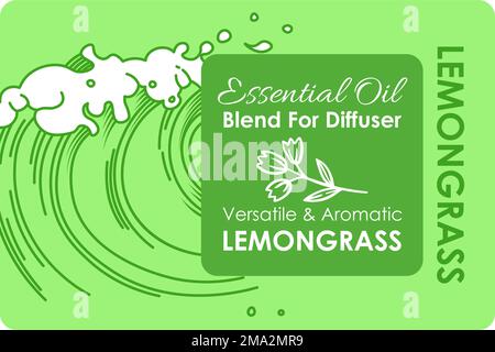 Huile essentielle, mélange pour diffuseur, citronnelle Illustration de Vecteur