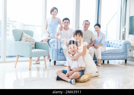 L'heureuse famille Banque D'Images