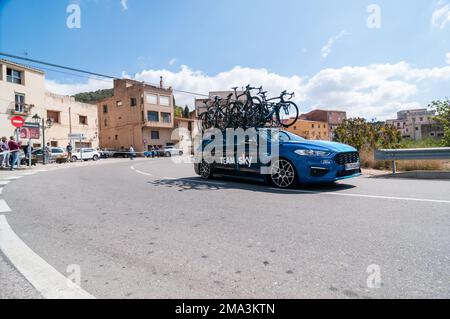 Sky car d'équipe. Volta Catalunya 2019. Volta Road Cyclisme en Catalogne. Picamoixons, Tarragone, Catalogne, Espagne Banque D'Images