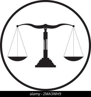 modèle de conception d'illustration vectorielle d'icône justice scale Illustration de Vecteur