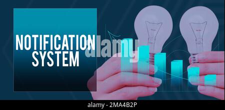 Système de notification de texte d'écriture. Concept d'entreprise n'oubliez pas d'être connecté réseaux sociaux Banque D'Images