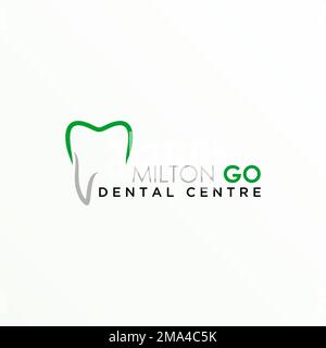 Simple dents ou dent avec art ligne image graphique icône logo design abstrait concept vecteur stock. Peut être utilisé comme un symbole lié à la santé dentaire ou à la santé Illustration de Vecteur