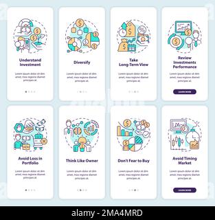 Définition des règles d'investissement des écrans d'application mobile d'intégration Illustration de Vecteur