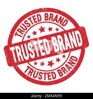 Le texte DE LA MARQUE DE CONFIANCE est inscrit sur le timbre rouge. Banque D'Images