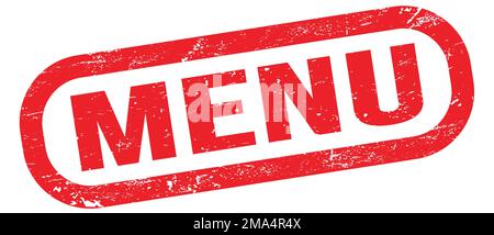 MENU, texte inscrit sur le signe rouge du rectangle. Banque D'Images