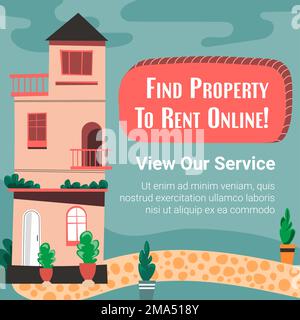 Trouvez la propriété à louer en ligne, voir nos services Illustration de Vecteur