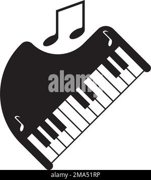 Modèle de logo d'illustration de dessin d'icône de piano vectoriel Illustration de Vecteur