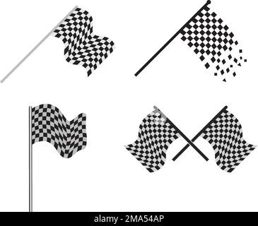 Symbole d'illustration d'icône de vecteur de course de drapeau. Illustration de Vecteur