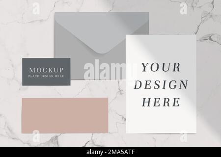 Jeu de vecteurs de maquette d'enveloppe à tons neutres Illustration de Vecteur