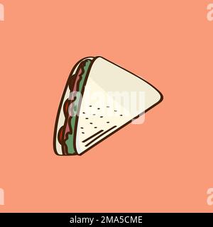 Vecteur sandwich club dessiné à la main Illustration de Vecteur