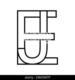 Logo signe ej je icône lettres doubles logotype e j Illustration de Vecteur