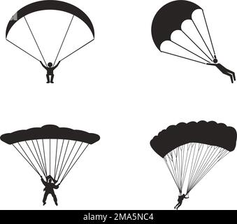 icône de parachutisme ou de parapente, dessin de symbole d'illustration vectorielle. Illustration de Vecteur