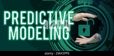 Affichage conceptuel modélisation prédictive. Stratégie de maintenance de concept Internet basée sur l'analyse prédictive Banque D'Images