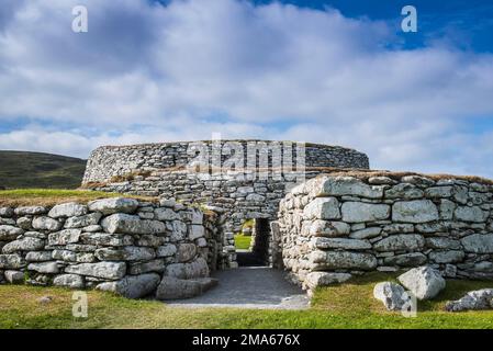 Clickimin Broch, ruines d'une tour ronde fortifiée, 7th & 6th c. AD Lerwick, Shetland Islands, Écosse, Royaume-Uni Banque D'Images