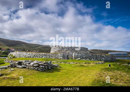 Clickimin Broch, ruines d'une tour ronde fortifiée, 7th & 6th c. AD Lerwick, Shetland Islands, Écosse, Royaume-Uni Banque D'Images