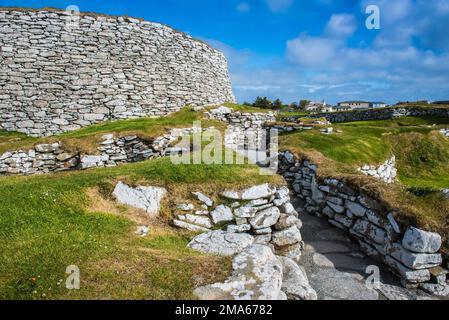 Clickimin Broch, ruines d'une tour ronde fortifiée, 7th & 6th c. AD Lerwick, Shetland Islands, Écosse, Royaume-Uni Banque D'Images