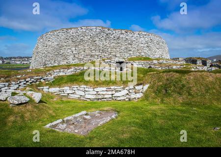 Clickimin Broch, ruines d'une tour ronde fortifiée, 7th & 6th c. AD Lerwick, Shetland Islands, Écosse, Royaume-Uni Banque D'Images