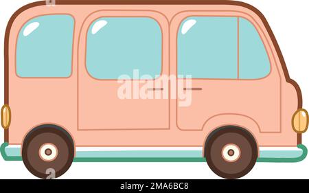 Motif icône d'une jolie fourgonnette à dessin animé Illustration de Vecteur