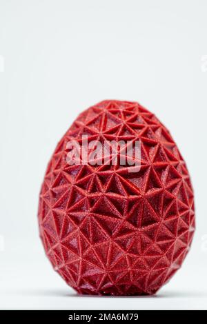 3d oeuf imprimé, objet de pâques, décoration de style polygonal voronoi Banque D'Images
