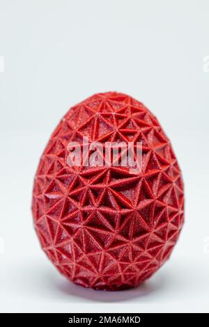3d oeuf imprimé, objet de pâques, décoration de style polygonal voronoi Banque D'Images