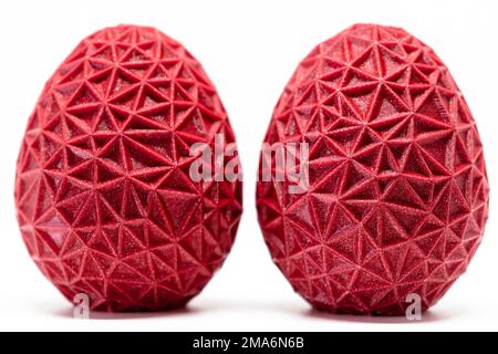 3d oeuf imprimé, objet de pâques, décoration de style polygonal voronoi Banque D'Images