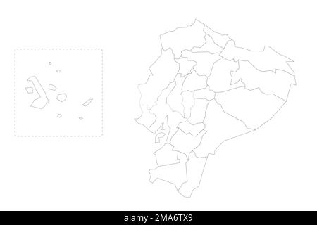 Equateur carte politique des divisions administratives Illustration de Vecteur