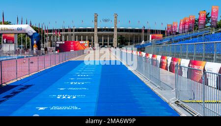 Olympiastadion Berlin, préparation de l'événement final 2022 dans la métropole sportive de Berlin, Allemagne Banque D'Images