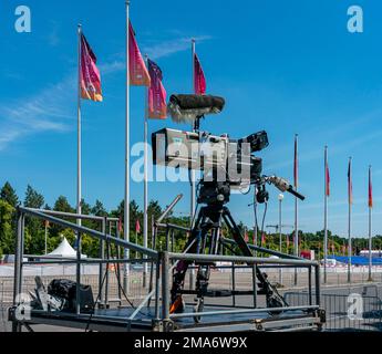 Olympiastadion Berlin, préparation de l'événement final 2022 dans la métropole sportive de Berlin, Allemagne Banque D'Images