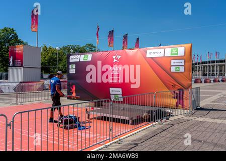 Olympiastadion Berlin, préparation de l'événement final 2022 dans la métropole sportive de Berlin, Allemagne Banque D'Images