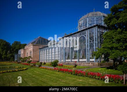 Maison de campagne mauresque avec jardin, serre, jardin zoologique et botanique, Wilhelma, Stuttgart, Bade-Wurtemberg, Allemagne Banque D'Images