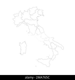 Italie carte politique des divisions administratives Illustration de Vecteur