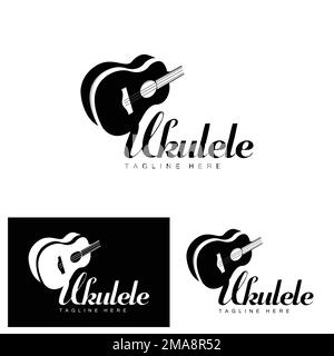 Design minimaliste du logo de musique Ukulele, Ukulele Guitar Vector. Logo Ukelele Illustration de Vecteur