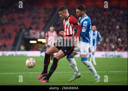 Gorka Guruzeta du Club Athlétique pendant le match Copa del Rey entre le Club Athlétique et le RCD Espanyol au stade San Mames sur 18 janvier 2023, à Bilbao Banque D'Images