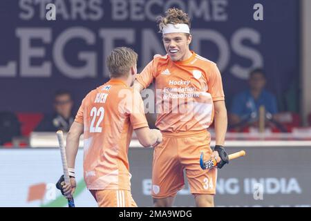 BHUBANESWAR - Derck de Vilder (NED) a participé au match pays-Bas contre le Chili à la coupe du monde de hockey en Inde. AP WILLEM VERNES Banque D'Images