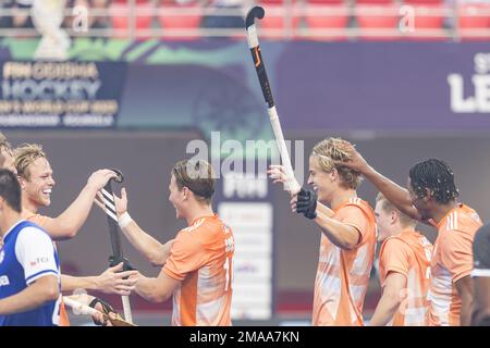 BHUBANESWAR - Justen Blok (NED) a participé au match pays-Bas contre le Chili à la coupe du monde de hockey en Inde. AP WILLEM VERNES Banque D'Images