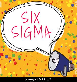 Légende de texte présentant six Sigma. Techniques de gestion des présentations commerciales pour améliorer les processus métier Banque D'Images